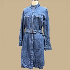 NWT J.Crew Long Sleeve Button Down Midi Denim Dress